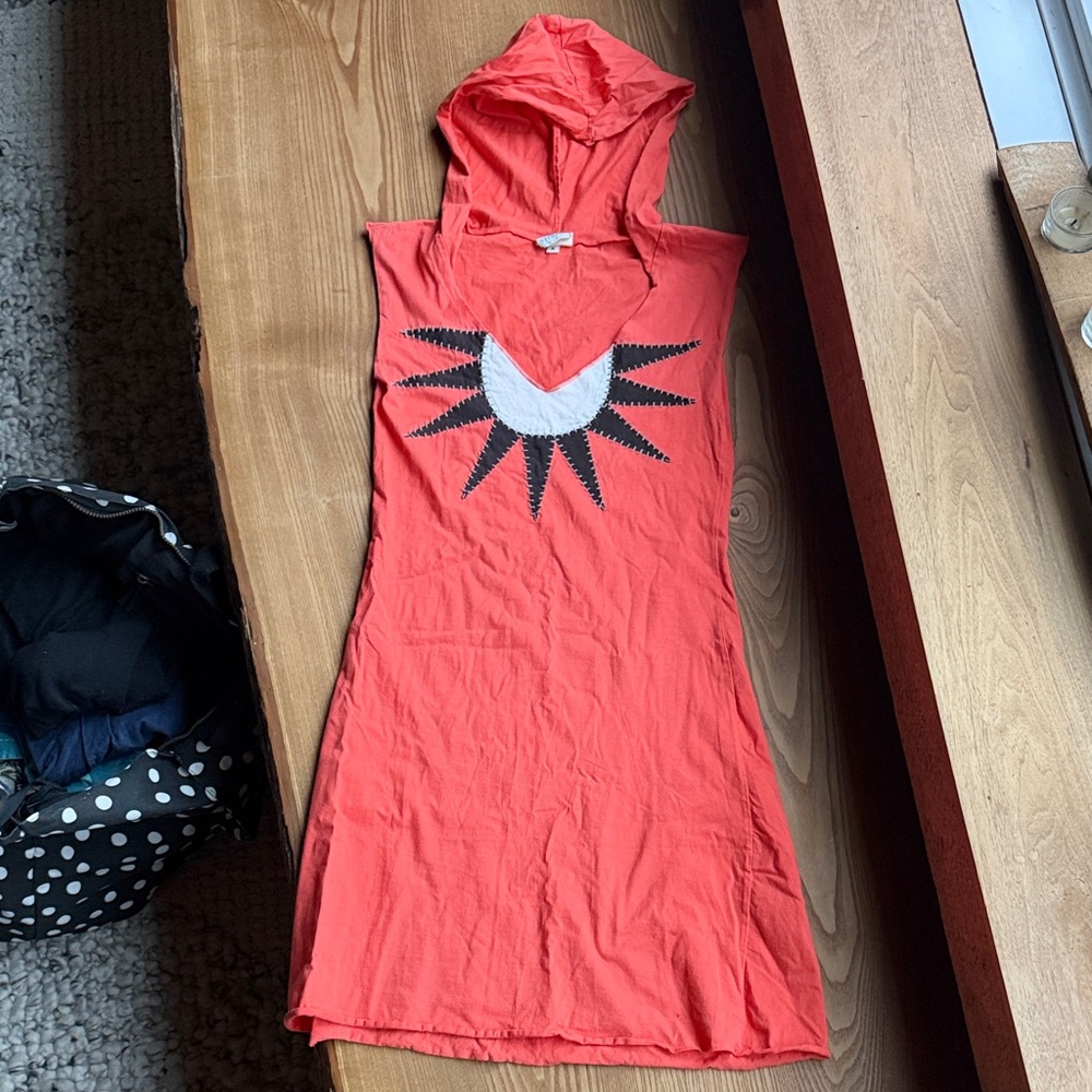 Coral Synergy Organic Clothing Sleeveless Hooded Dress